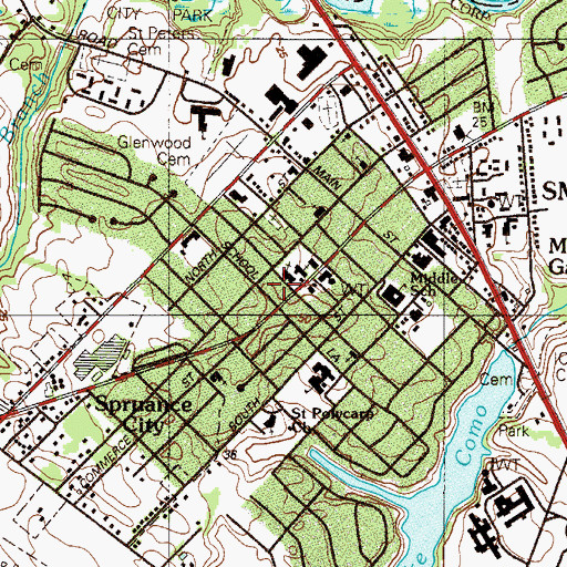 Topographic Map of Saint Peters Church, DE