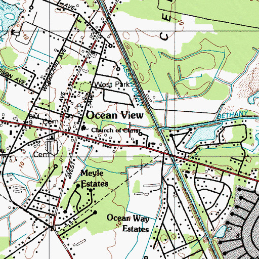 Topographic Map of Mariners Bethel United Methodist Church, DE
