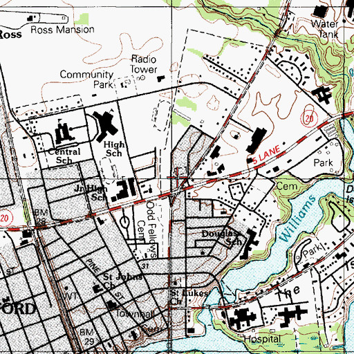 Topographic Map of Saint Lukes Church, DE