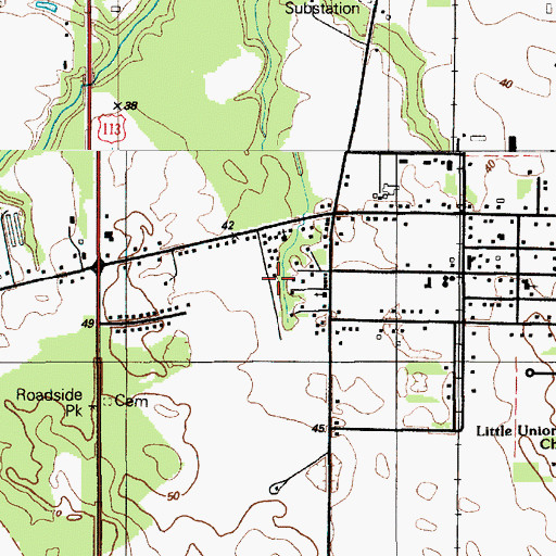 Topographic Map of Church Tabernacle, DE