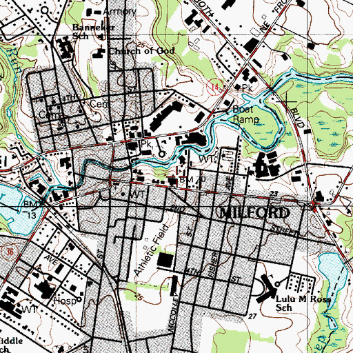 Topographic Map of Calvary Methodist Church, DE