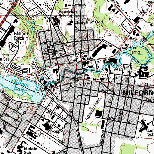 Topographic Map of Pilgrim Wesleyan Church, DE