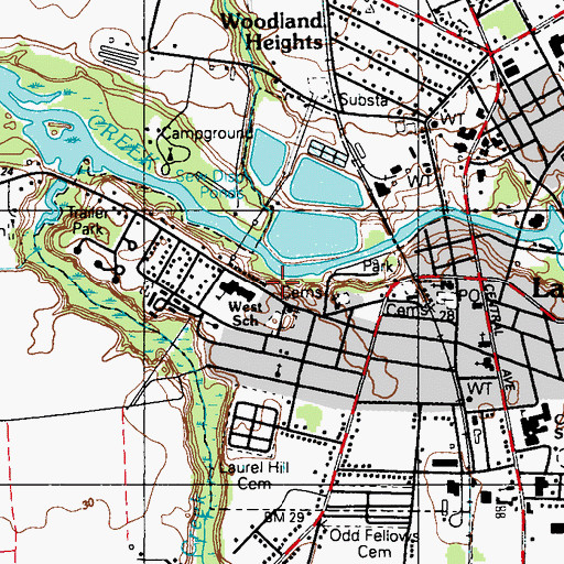 Topographic Map of New Zion United Methodist Church, DE