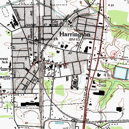 Topographic Map of Seventh Day Adventist Church, DE