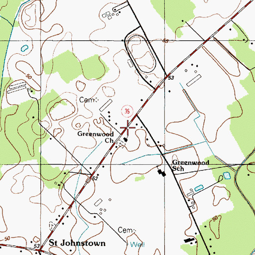 Topographic Map of Greenwood Mennonite Church, DE