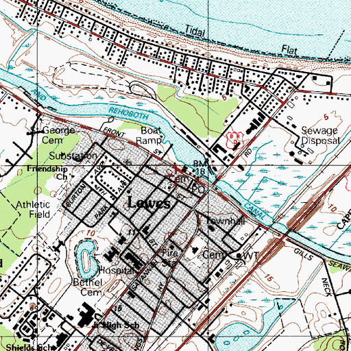 Topographic Map of Saint Peters Church, DE