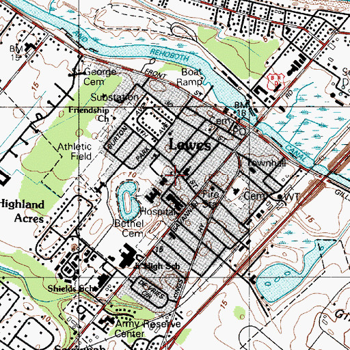 Topographic Map of Bethel United Methodist Church, DE