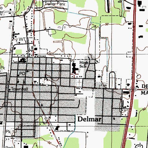 Topographic Map of Union United Methodist Church, DE