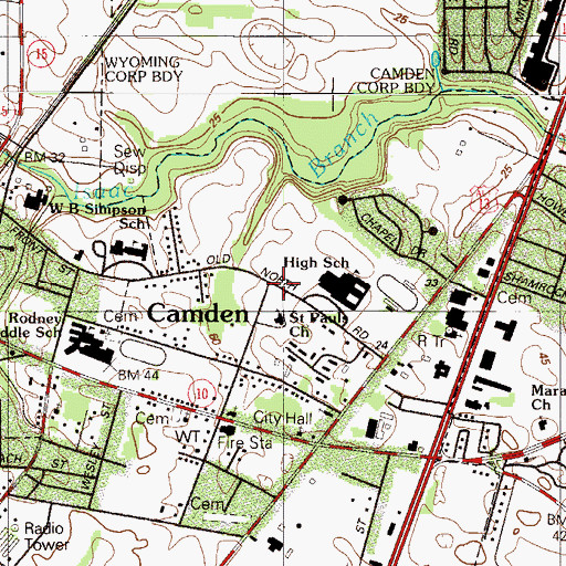 Topographic Map of Saint Pauls Church, DE