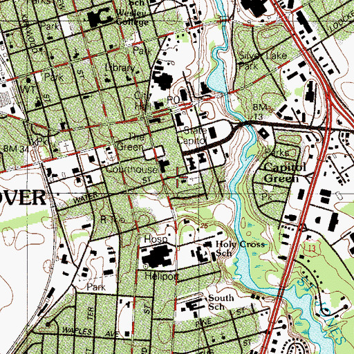 Topographic Map of Christ Church, DE