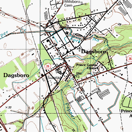 Topographic Map of Bethel United Methodist Church, DE