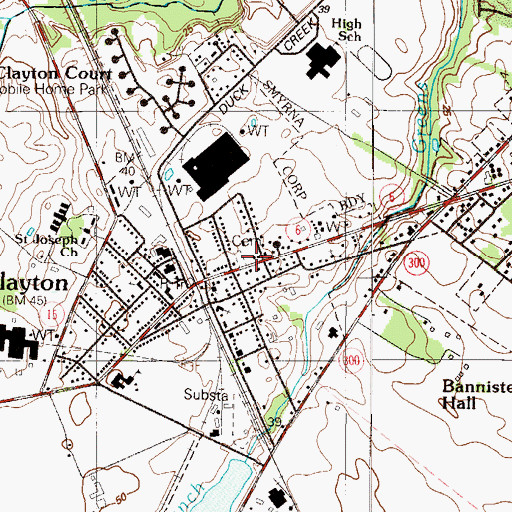Topographic Map of Byrds African Methodist Episcopal Church, DE