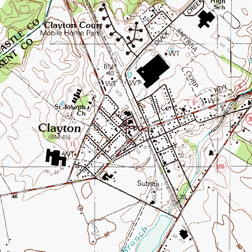 Topographic Map of Ewell's Saint Paul United Methodist Church, DE