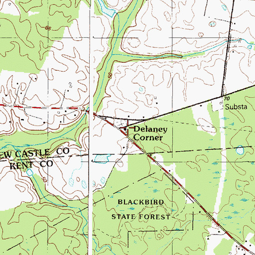 Topographic Map of Delaney Methodist Church, DE