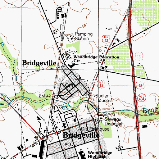 Topographic Map of Mount Calvary United Methodist Church, DE