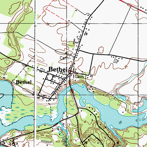 Topographic Map of Bethel United Methodist Church, DE