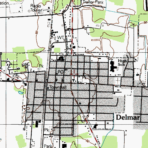 Topographic Map of All Saints Church, DE