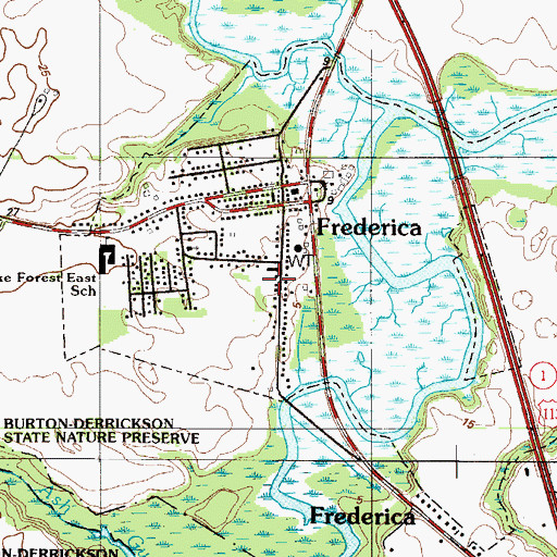 Topographic Map of Trinity United Methodist Church, DE