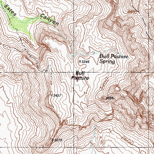 Topographic Map of Bull Pasture, AZ