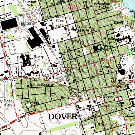 Topographic Map of Church of Living God, DE