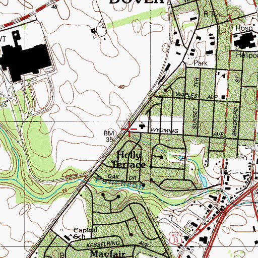 Topographic Map of Seventh Day Adventist Church, DE
