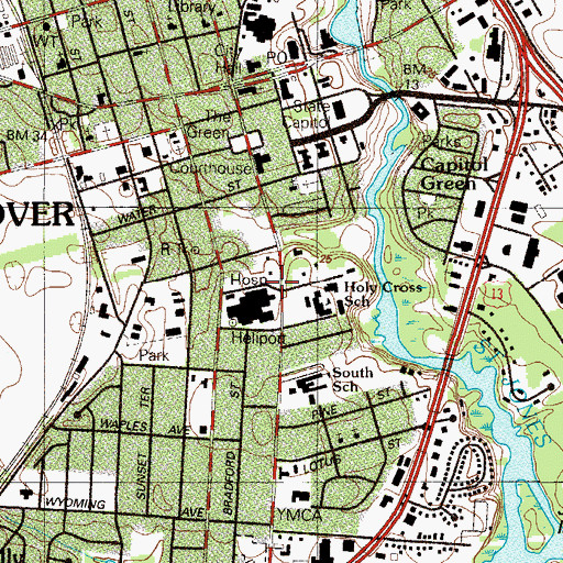 Topographic Map of Holy Cross Catholic Church, DE
