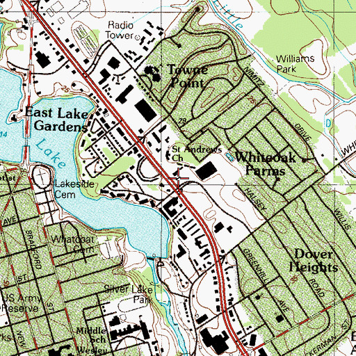 Topographic Map of Saint Andrews Lutheran Church, DE
