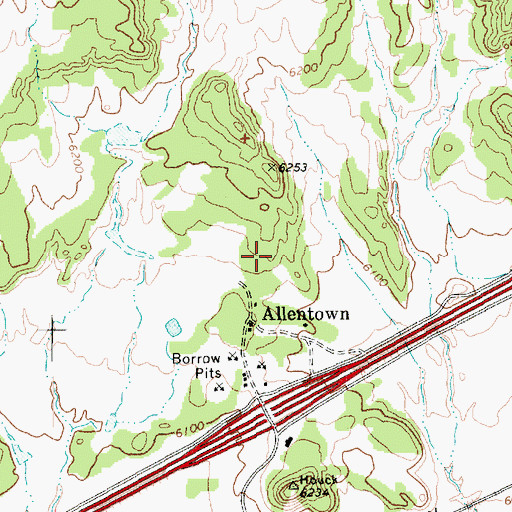 Topographic Map of Allentown Interchange, AZ