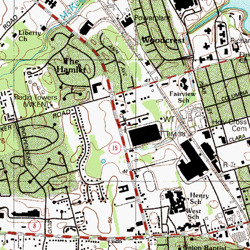 Topographic Map of Whatcoat United Methodist Church, DE