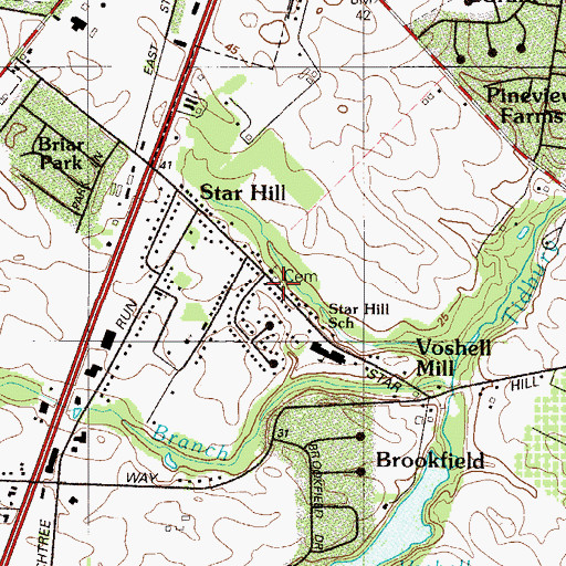 Topographic Map of Star Hill African Methodist Episcopal Church, DE