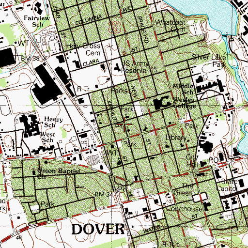 Topographic Map of Mount Zion African Methodist Episcopal Church, DE