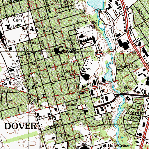 Topographic Map of Dover Presbyterian Church, DE