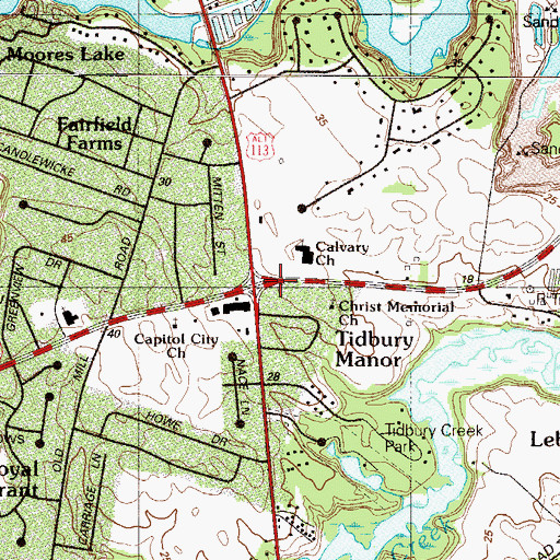Topographic Map of Christ Memorial Baptist Church, DE