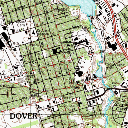 Topographic Map of First Baptist Church, DE