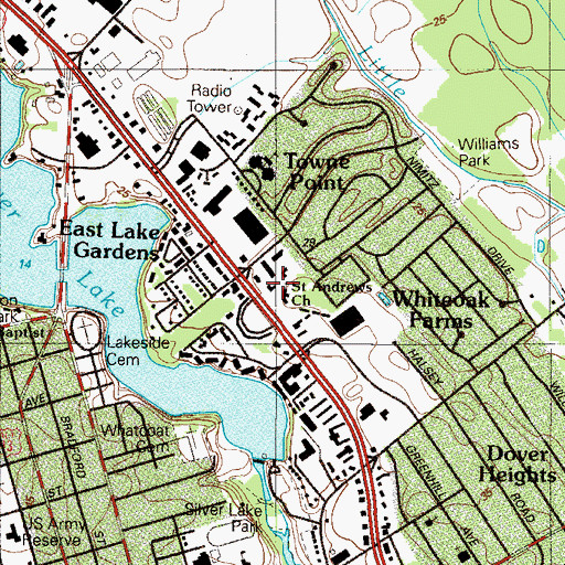 Topographic Map of New Jerusalem Baptist Church, DE