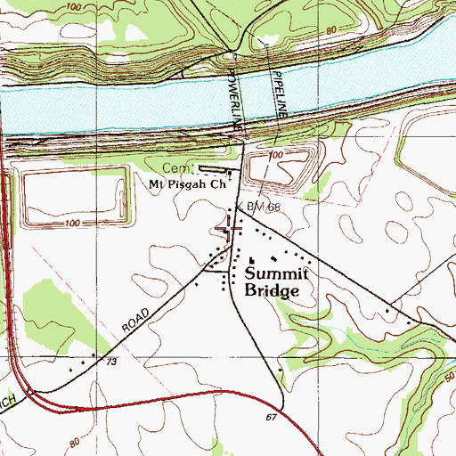 Topographic Map of Mount Pisgah United African Methodist Episcopal Church, DE