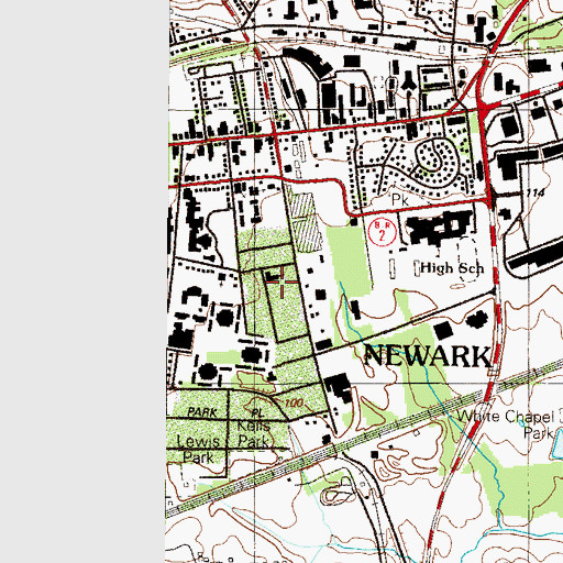 Topographic Map of First Assembly of God, DE
