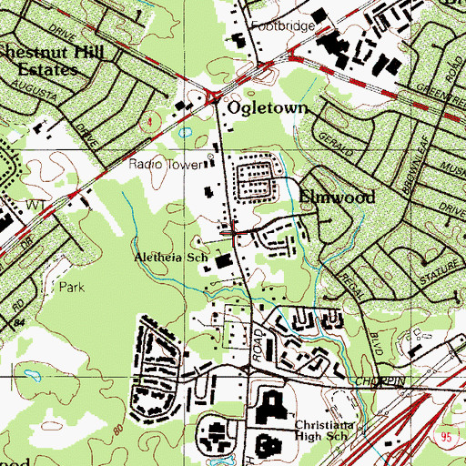 Topographic Map of Church of Christ, DE