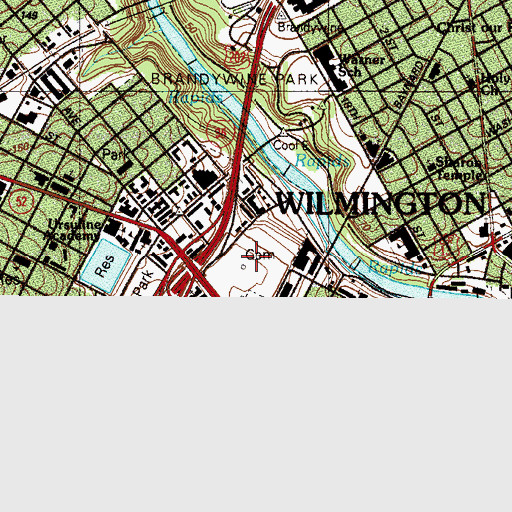 Topographic Map of Trinity Church, DE