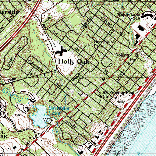 Topographic Map of Holly Oak United Methodist Church, DE