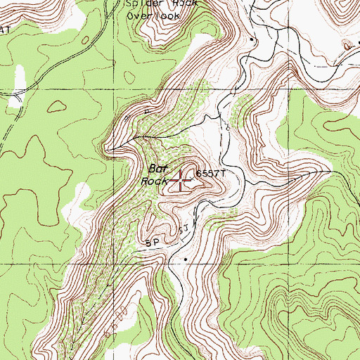 Topographic Map of Bat Rock, AZ