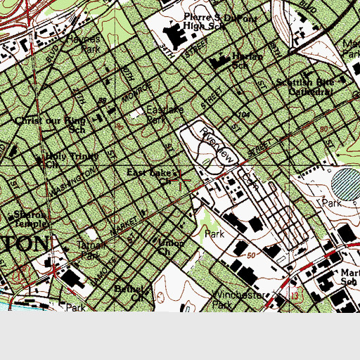 Topographic Map of Eastlake Methodist Church, DE