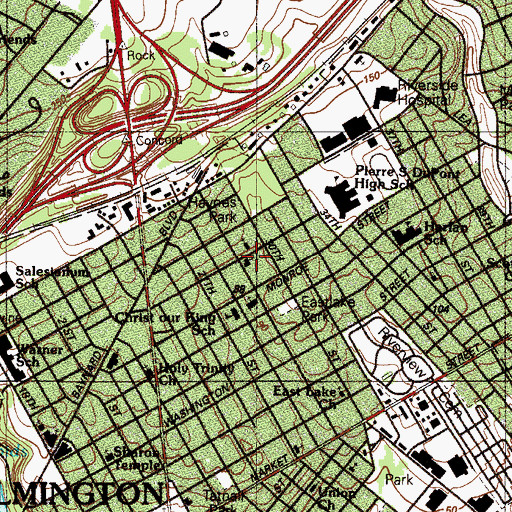 Topographic Map of Christian and Missionary Alliance Church, DE