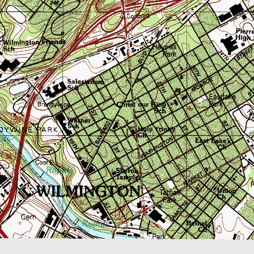 Topographic Map of Twenty-Third Street Church, DE