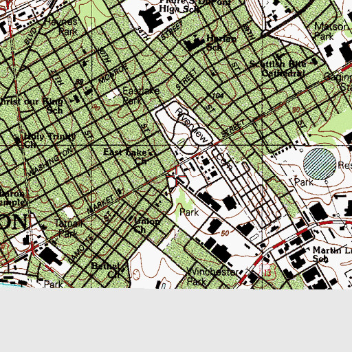 Topographic Map of Northside Church of God, DE