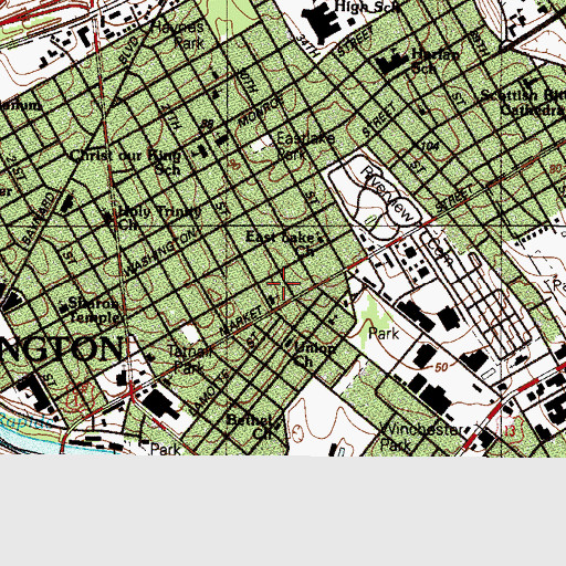 Topographic Map of Mother Church of God in Christ, DE