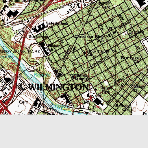 Topographic Map of Sharon Temple, DE
