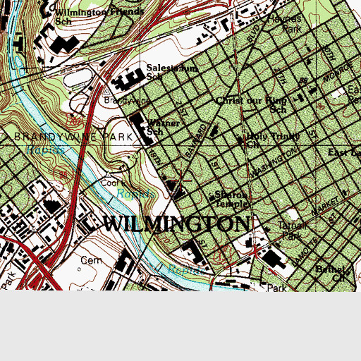 Topographic Map of Beth Shalom Congregation, DE