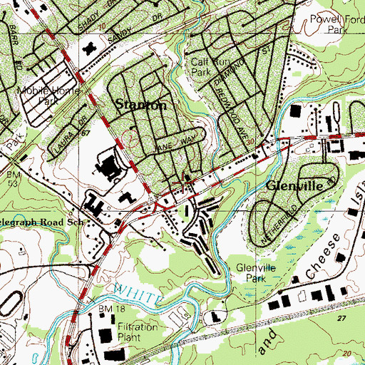 Topographic Map of Stanton Full Gospel Church, DE