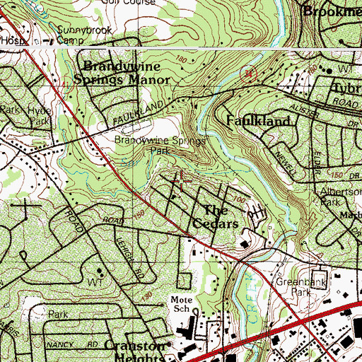 Topographic Map of Cedars United Methodist Church, DE